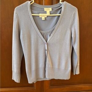 Sweater set by LOFT short sleeve and cardigan purple